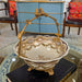 Danny's Fine Porcelain Home Decor Danny's Fine Porcelain Porcelain Basket with Ormolu Handle-Lattice Floral