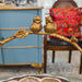 Danny's Fine Porcelain Home Decor Danny's Fine Porcelain Porcelain Basket with Ormolu Handle-Lattice Floral