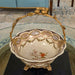 Danny's Fine Porcelain Home Decor Danny's Fine Porcelain Porcelain Basket with Ormolu Handle-Lattice Floral