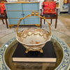 Danny's Fine Porcelain Home Decor Danny's Fine Porcelain Porcelain Basket with Ormolu Handle-Lattice Floral