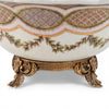 Danny's Fine Porcelain Home Decor Danny's Fine Porcelain Porcelain Basket with Ormolu Handle-Lattice Floral