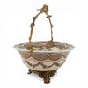 Danny's Fine Porcelain Home Decor Danny's Fine Porcelain Porcelain Basket with Ormolu Handle-Lattice Floral
