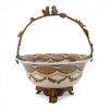 Danny's Fine Porcelain Home Decor Danny's Fine Porcelain Porcelain Basket with Ormolu Handle-Lattice Floral