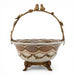 Danny's Fine Porcelain Home Decor Danny's Fine Porcelain Porcelain Basket with Ormolu Handle-Lattice Floral