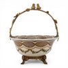 Danny's Fine Porcelain Home Decor Danny's Fine Porcelain Porcelain Basket with Ormolu Handle-Lattice Floral
