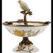 Danny's Fine Porcelain Home Decor Danny's Fine Porcelain Porcelain Bird Dish With Bronze Ormolu - Yellow Floral 60416