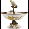 Danny's Fine Porcelain Home Decor Danny's Fine Porcelain Porcelain Bird Dish With Bronze Ormolu - Yellow Floral 60416