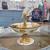 Danny's Fine Porcelain Home Decor Danny's Fine Porcelain Porcelain Bird Dish With Bronze Ormolu - Yellow Floral 60416