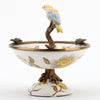 Danny's Fine Porcelain Home Decor Danny's Fine Porcelain Porcelain Bird Dish With Bronze Ormolu - Yellow Floral 60416