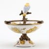 Danny's Fine Porcelain Home Decor Danny's Fine Porcelain Porcelain Bird Dish With Bronze Ormolu - Yellow Floral 60416
