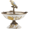 Danny's Fine Porcelain Home Decor Danny's Fine Porcelain Porcelain Bird Dish With Bronze Ormolu - Yellow Floral 60416