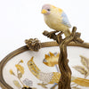 Danny's Fine Porcelain Home Decor Danny's Fine Porcelain Porcelain Bird Dish With Bronze Ormolu - Yellow Floral 60416