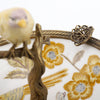 Danny's Fine Porcelain Home Decor Danny's Fine Porcelain Porcelain Bird Dish With Bronze Ormolu - Yellow Floral 60416