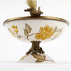 Danny's Fine Porcelain Home Decor Danny's Fine Porcelain Porcelain Bird Dish With Bronze Ormolu - Yellow Floral 60416