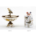 Danny's Fine Porcelain Home Decor Danny's Fine Porcelain Porcelain Bird Dish With Bronze Ormolu - Yellow Floral 60416