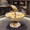 Danny's Fine Porcelain Home Decor Danny's Fine Porcelain Porcelain Bird Dish With Bronze Ormolu - Yellow Floral 60416