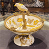 Danny's Fine Porcelain Home Decor Danny's Fine Porcelain Porcelain Bird Dish With Bronze Ormolu - Yellow Floral 60416
