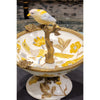 Danny's Fine Porcelain Home Decor Danny's Fine Porcelain Porcelain Bird Dish With Bronze Ormolu - Yellow Floral 60416