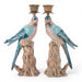 Danny's Fine Porcelain Home Decor Danny's Fine Porcelain Porcelain Blue Parrot Candle Holder Pair