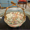 Danny's Fine Porcelain Home Decor Danny's Fine Porcelain Porcelain Bowl with Ormolu Handle-Floral Vine