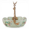 Danny's Fine Porcelain Home Decor Danny's Fine Porcelain Porcelain Bowl with Ormolu Handle-Floral Vine