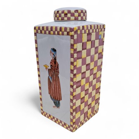 Danny's Fine Porcelain Home Decor Danny's Fine Porcelain Porcelain Box Jar Block [le] - B316 - CLOSEOUT SAMPLE SALE