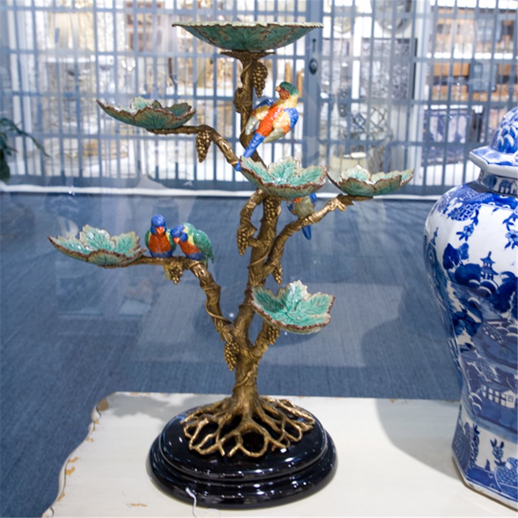 Danny's Fine Porcelain Home Decor Danny's Fine Porcelain Porcelain / Bronze Tree With Dishes And Birds 60339