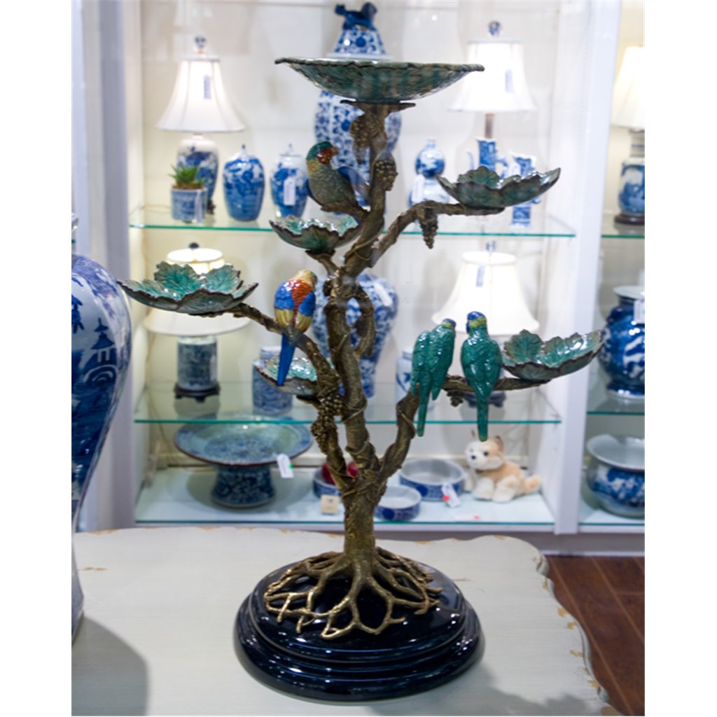 Danny's Fine Porcelain Home Decor Danny's Fine Porcelain Porcelain / Bronze Tree With Dishes And Birds 60339