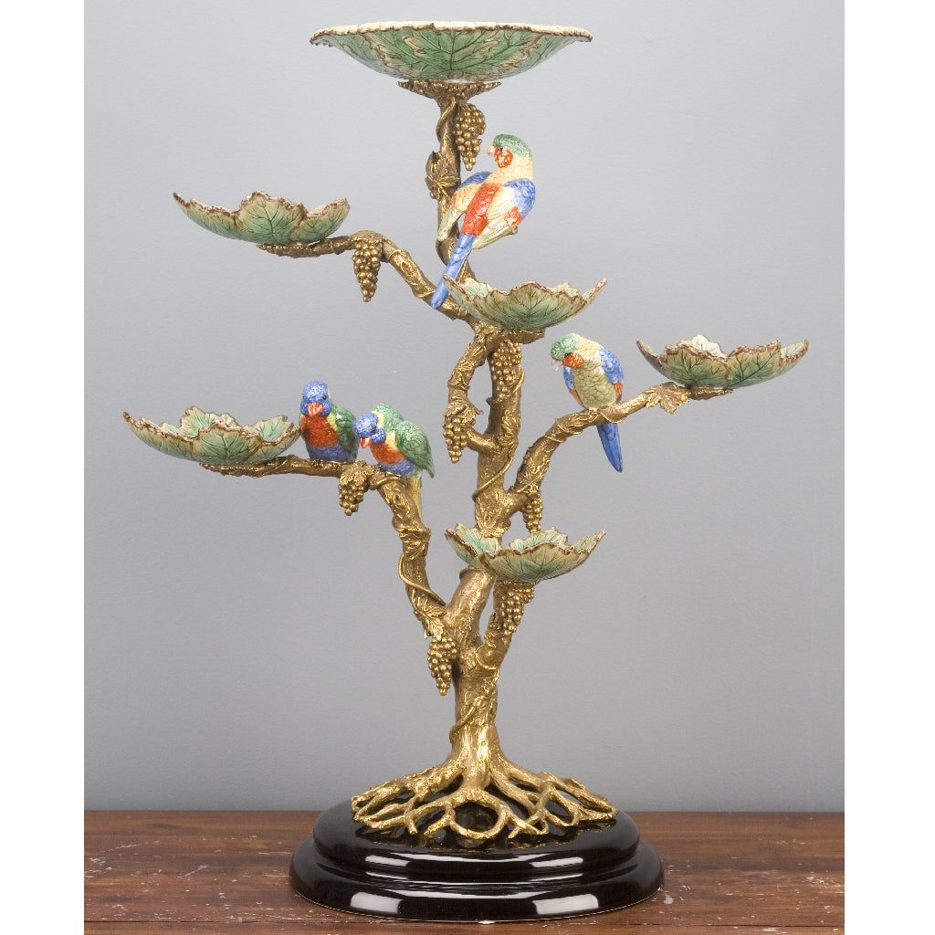 Danny's Fine Porcelain Home Decor Danny's Fine Porcelain Porcelain / Bronze Tree With Dishes And Birds 60339