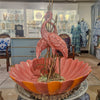 Danny's Fine Porcelain Home Decor Danny's Fine Porcelain Porcelain Double Flamingo Basin With Bronze Ormolu - Pink And Red 60999