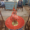 Danny's Fine Porcelain Home Decor Danny's Fine Porcelain Porcelain Double Flamingo Basin With Bronze Ormolu - Pink And Red 60999