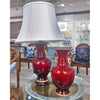 Danny's Fine Porcelain Lighting Danny's Fine Porcelain Porcelain Double Ring Handle Vase - Red Oxblood 51082-L