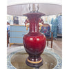 Danny's Fine Porcelain Lighting Danny's Fine Porcelain Porcelain Double Ring Handle Vase - Red Oxblood 51082-L