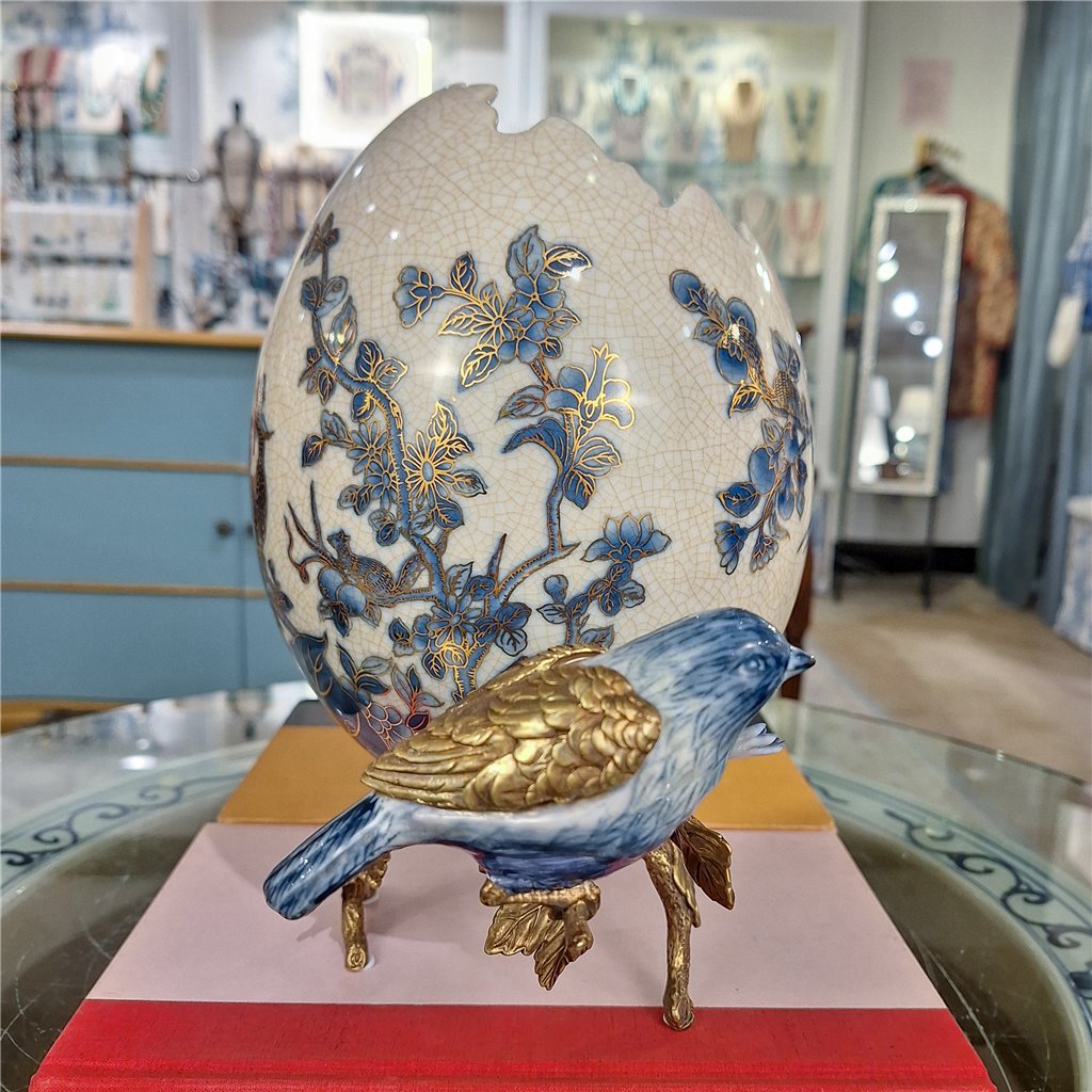 Danny's Fine Porcelain Home Decor Danny's Fine Porcelain Porcelain Egg-Shaped Cachepot