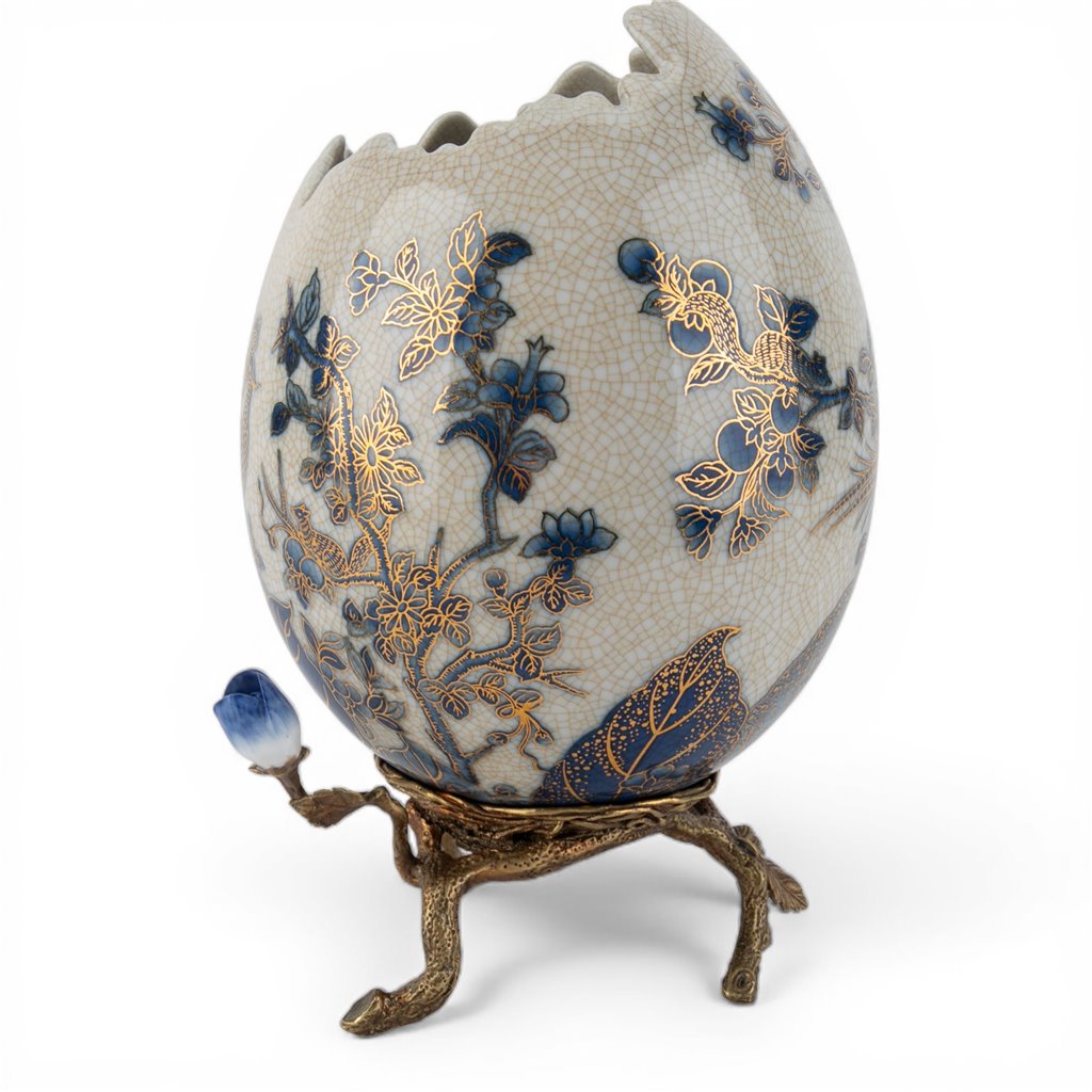 Danny's Fine Porcelain Home Decor Danny's Fine Porcelain Porcelain Egg-Shaped Cachepot
