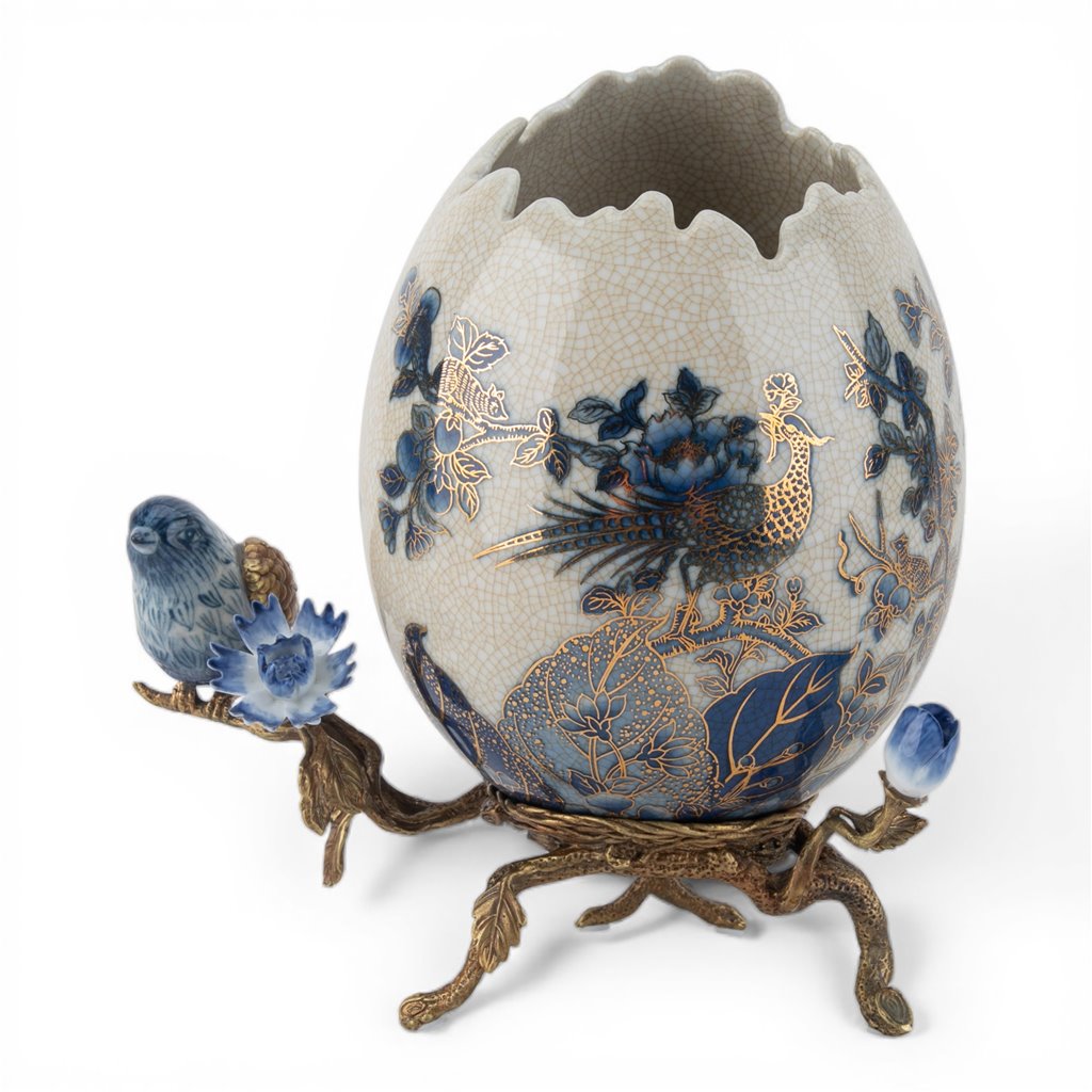 Danny's Fine Porcelain Home Decor Danny's Fine Porcelain Porcelain Egg-Shaped Cachepot