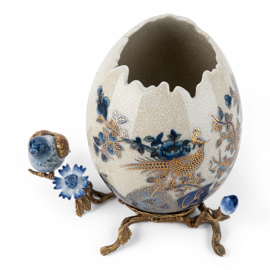Danny's Fine Porcelain Home Decor Danny's Fine Porcelain Porcelain Egg-Shaped Cachepot