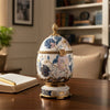 Danny's Fine Porcelain Home Decor Danny's Fine Porcelain Porcelain Egg Shaped Hinged Box with Bronze Ormolu - Silk Blossom