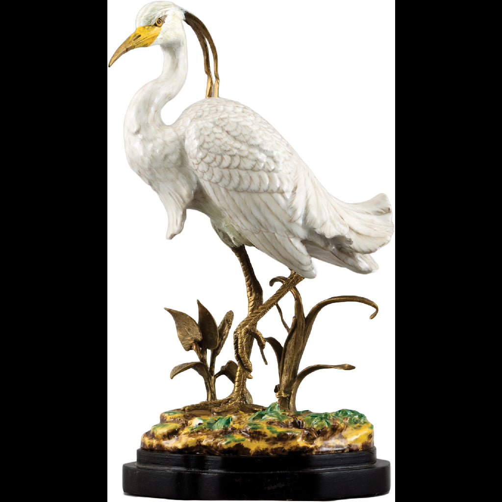 Danny's Fine Porcelain Home Decor Danny's Fine Porcelain Porcelain Egret With Bronze 60182