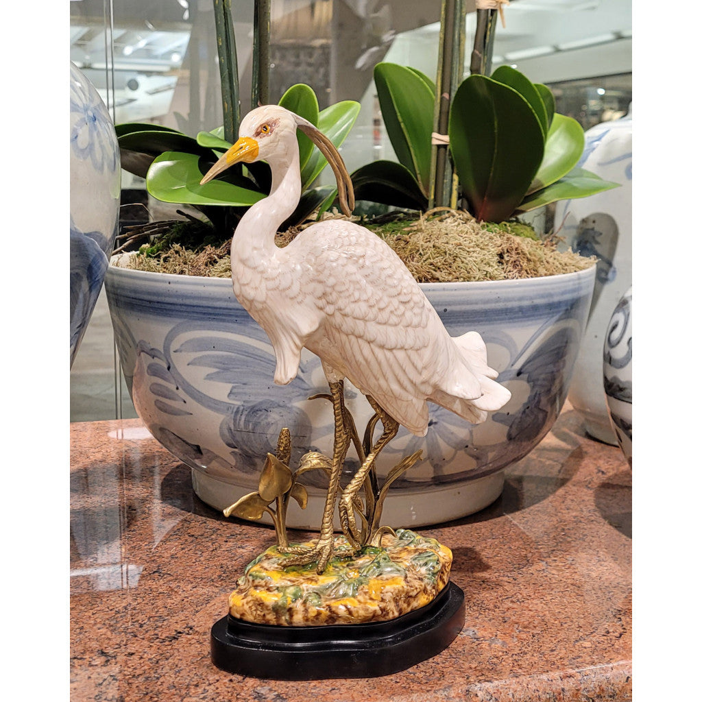 Danny's Fine Porcelain Home Decor Danny's Fine Porcelain Porcelain Egret With Bronze 60182