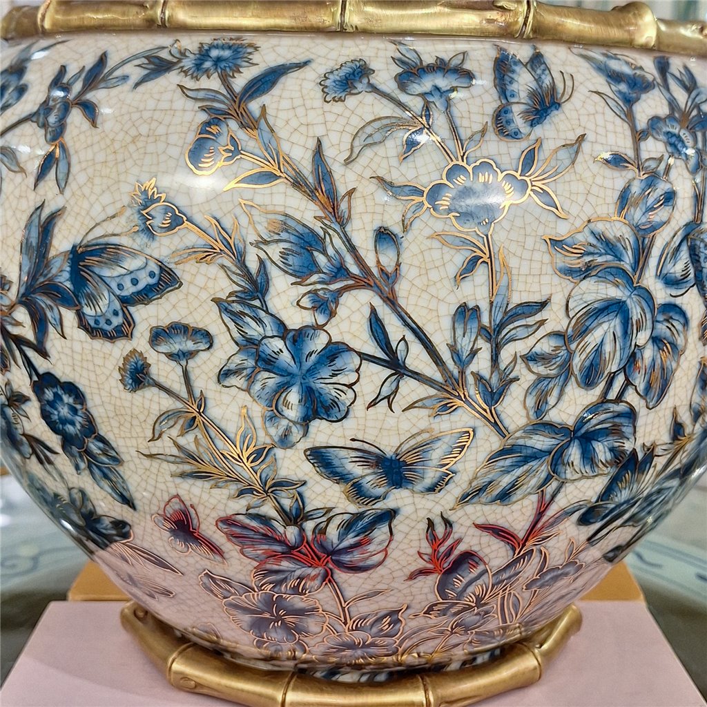 Danny's Fine Porcelain Home Decor Danny's Fine Porcelain Porcelain Floral Round Planter