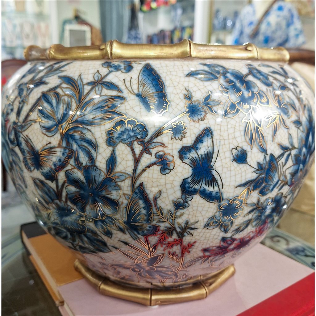 Danny's Fine Porcelain Home Decor Danny's Fine Porcelain Porcelain Floral Round Planter