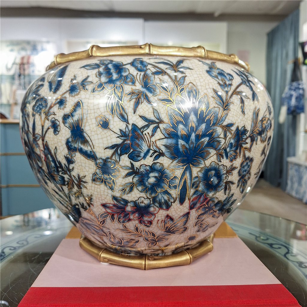 Danny's Fine Porcelain Home Decor Danny's Fine Porcelain Porcelain Floral Round Planter