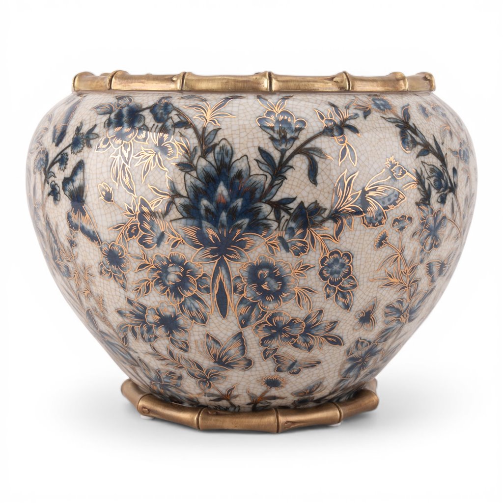Danny's Fine Porcelain Home Decor Danny's Fine Porcelain Porcelain Floral Round Planter