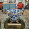 Danny's Fine Porcelain Home Decor Danny's Fine Porcelain Porcelain Footed Bowl with Butterfly Handles-Blue Bird