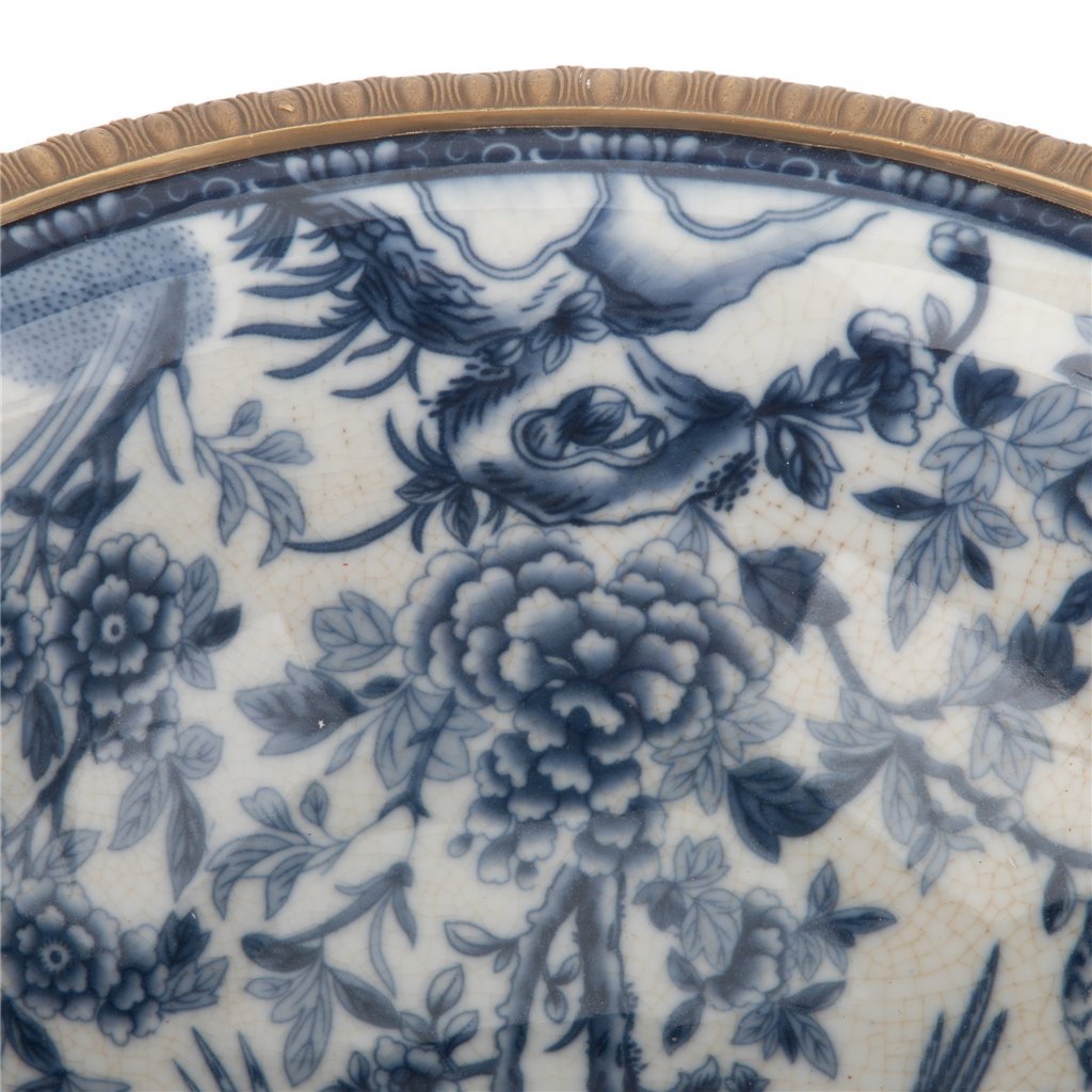 Danny's Fine Porcelain Home Decor Danny's Fine Porcelain Porcelain Footed Bowl with Butterfly Handles-Blue Bird