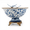 Danny's Fine Porcelain Home Decor Danny's Fine Porcelain Porcelain Footed Bowl with Butterfly Handles-Blue Bird