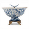 Danny's Fine Porcelain Home Decor Danny's Fine Porcelain Porcelain Footed Bowl with Butterfly Handles-Blue Bird