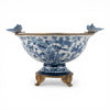 Danny's Fine Porcelain Home Decor Danny's Fine Porcelain Porcelain Footed Bowl with Butterfly Handles-Blue Bird