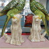 Danny's Fine Porcelain Home Decor Danny's Fine Porcelain Porcelain Green Parrot Candleholder Pair
